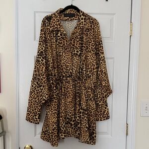 Norma Kamali Leopard Print Tunic Dress/Top in Brown and Black